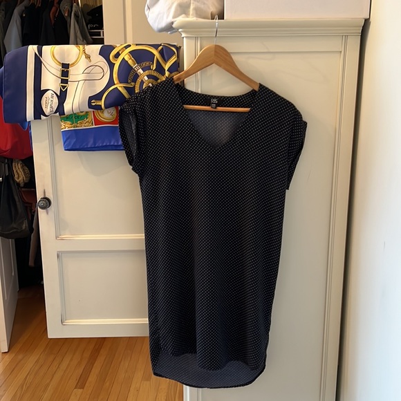 Jacob Boutique Navy Blue Polka Dot Women's Dress - Picture 2 of 8